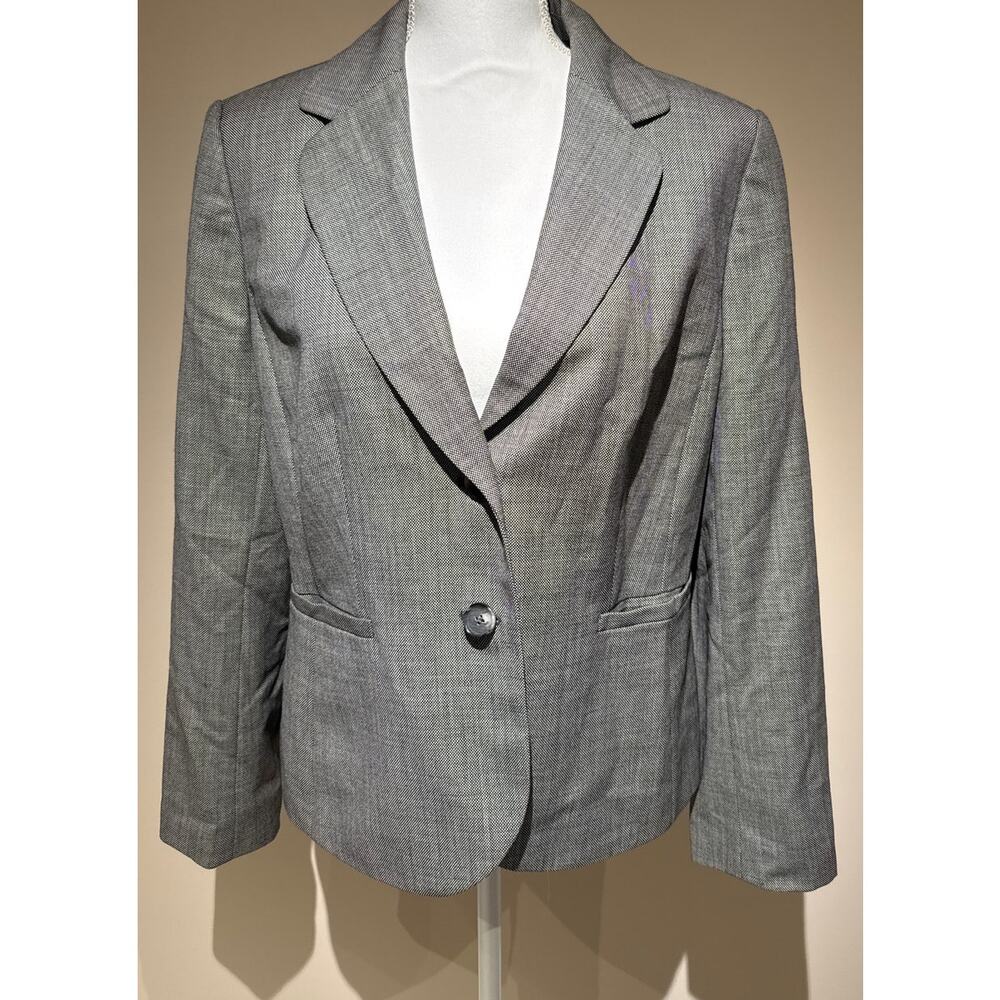 Ann Taylor Black and White Blazer 100% Virgin Wool‎ Size 12